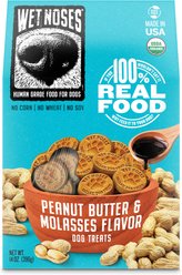 Wet Noses Human Grade Organic Peanut Butter & Molasses Crunchy Dog Treats, 14-oz box