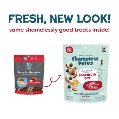 Show full view: Shameless Pets Bacon & Bone Broth Dog Training Treats, 8-oz bag slide 3 of 11