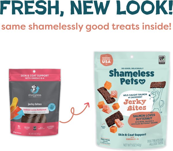Show full view: Shameless Pets Salmon Jerky Dog Treats, 5-oz bag slide 3 of 11