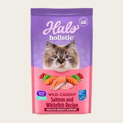 Halo Holistic Indoor Wild-Caught Salmon & Whitefish Recipe Complete Digestive Health & Healthy Weight Support Grain-Free Adult Dry Cat Food, 10-lb bag