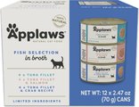 Applaws Fish Variety Pack in Broth Limited Ingredient Canned Wet Cat Food, 2.47-oz can, case of 12