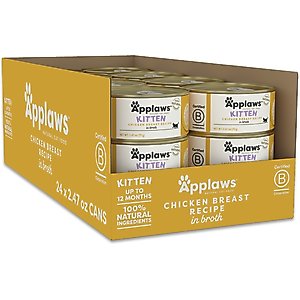 Applaws Chicken Breast in Broth Wet Kitten Food, 2.47-oz can, case of 24