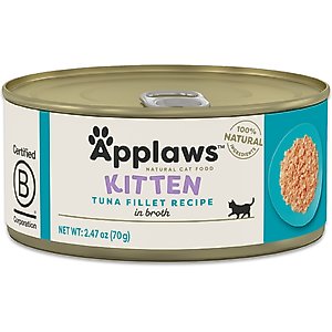 Applaws Tuna Fillet in Broth Wet Kitten Food, 2.47-oz can, case of 24