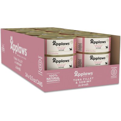 Applaws Applaws Tuna Fillet with Shrimp Canned Cat Food, 5.5-oz, case of 24