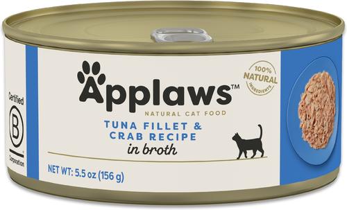 Show full view: Applaws Tuna Fillet with Crab in Broth Wet Cat Food, 5.5-oz can, case of 24 slide 3 of 9