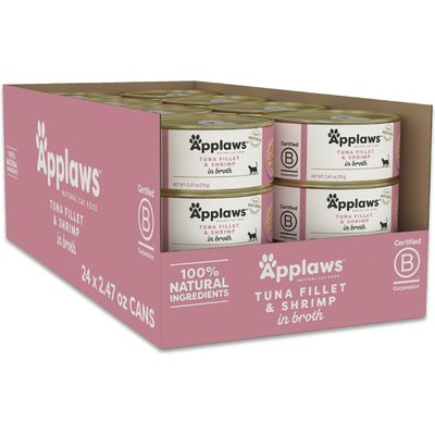 Applaws Applaws Tuna Fillet with Shrimp Canned Cat Food, 2.47-oz, case of 24