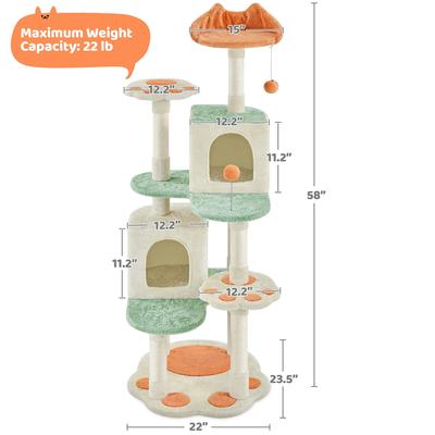 Show full view: Yaheetech Paw-Shaped Play Cat Tower, 57.5-in slide 3 of 8
