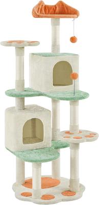 Show full view: Yaheetech Paw-Shaped Play Cat Tower, 57.5-in slide 2 of 8
