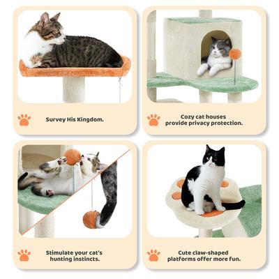 Show full view: Yaheetech Paw-Shaped Play Cat Tower, 57.5-in slide 4 of 8