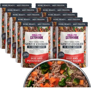 Health Extension Gently Cooked Beef & Potato Recipe Wet Dog Food, 9-oz pouch, 10 count