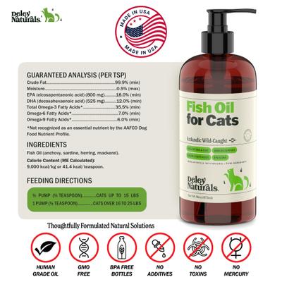Show full view: Deley Naturals Fish Oil Cat Supplement, 16-fl oz bottle slide 6 of 7