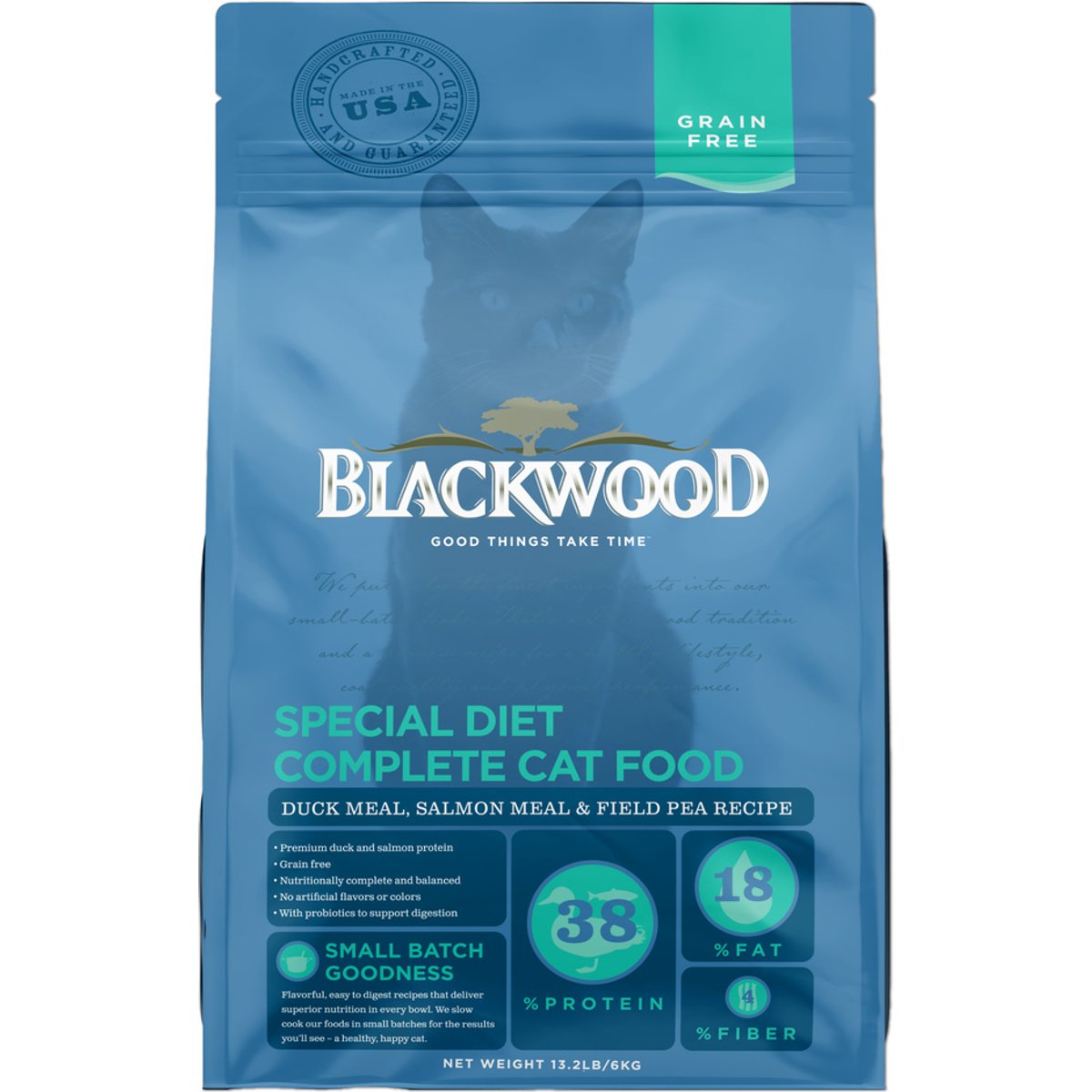 Blackwood Duck Meal, Salmon Meal & Field Pea Dry Cat Food, 13.22-lb
