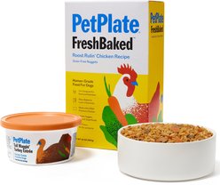 PetPlate Human Grade Chicken & Turkey Variety Pack Fresh Wet & Air-Dried Baked Dry Dog Food, 12-oz cup, case of 10