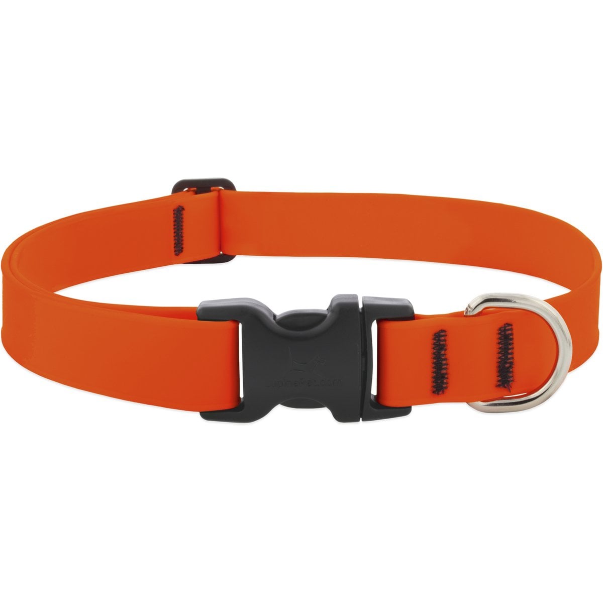 LupinePet Waterproof BioThane Standard Dog Collar, Neon Orange, Large: 16 to 28-in neck, 1-in wide