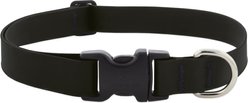 LupinePet Waterproof BioThane Standard Dog Collar, Jet Black, Large: 16 to 28-in neck, 1-in wide