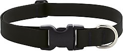 LupinePet Waterproof BioThane Standard Dog Collar, Jet Black, Medium: 12 to 20-in neck, 1-in wide