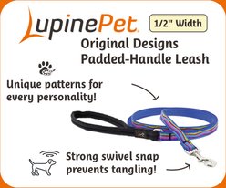 LupinePet Padded Handle Small Dog & Cat Leash, Sand Shark, Regular: 6-ft long, 1/2-in wide slide 2 of 6