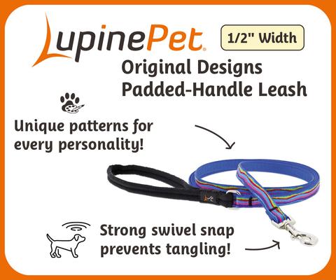 Show full view: LupinePet Padded Handle Small Dog & Cat Leash, Sand Shark, Regular: 6-ft long, 1/2-in wide slide 4 of 8