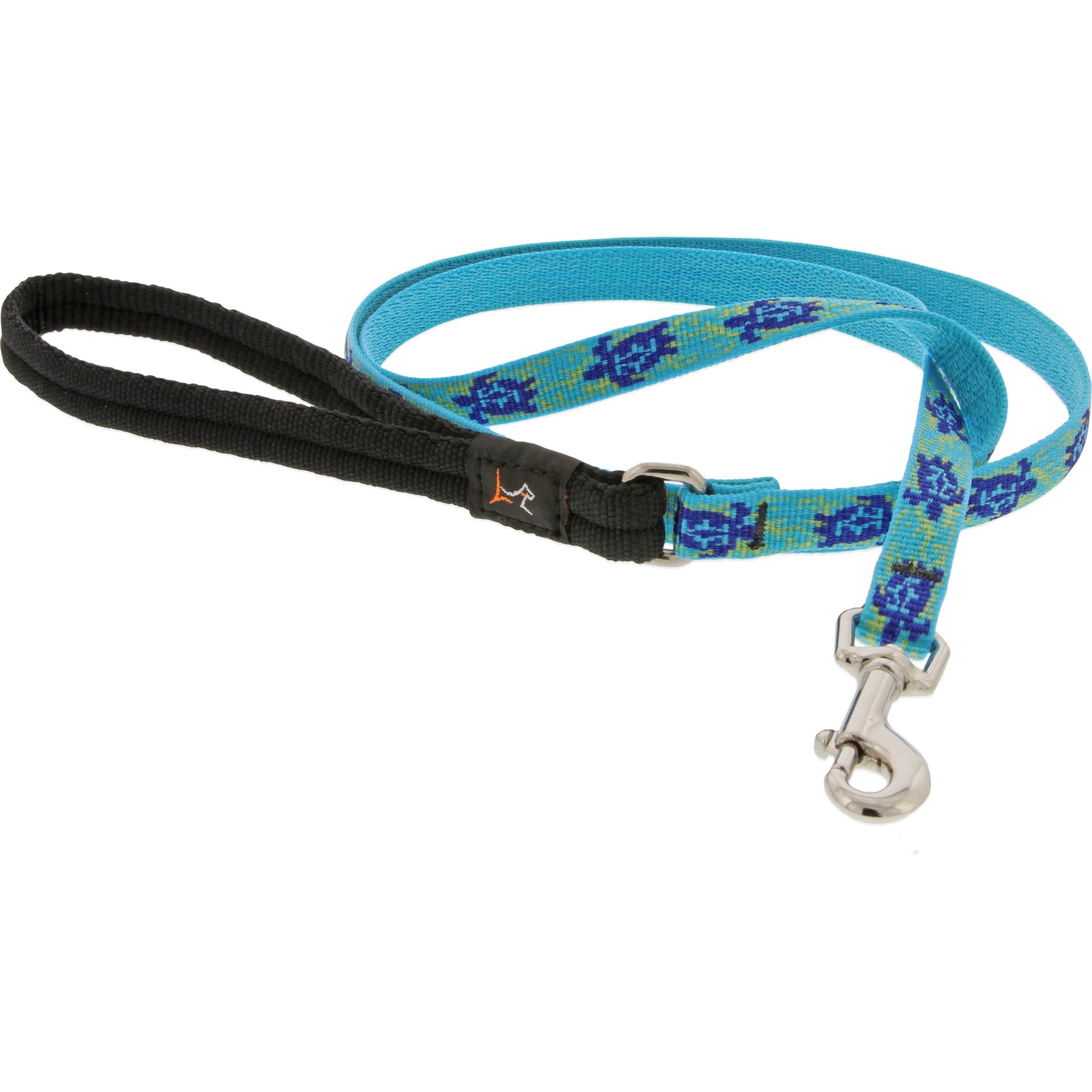 LupinePet Padded Handle Small Dog & Cat Leash, Turtle Reef, Regular: 4-ft long, 1/2-in wide