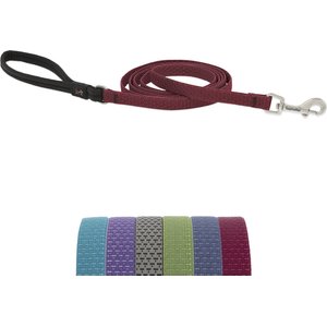LupinePet ECO Recycled Padded Handle Dog Leash, Berry, Regular: 6-ft long, 1/2-in wide