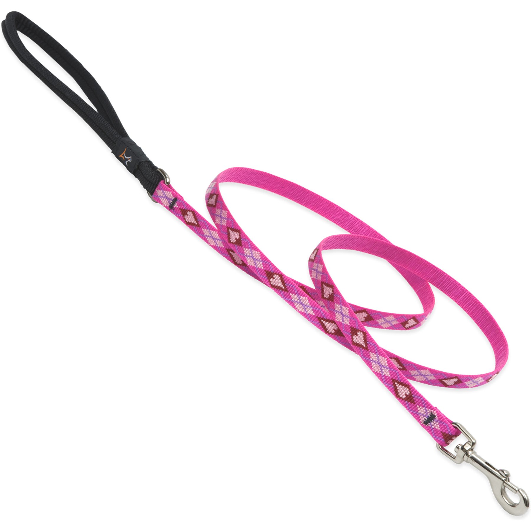 LupinePet Padded Handle Small Dog & Cat Leash, Puppy Love, Regular: 4-ft long, 1/2-in wide