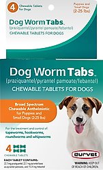 Durvet Worm Tabs for Small Breed Dogs. 2 to 26-lbs, 4 count