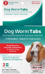 Durvet Worm Tabs for Medium Breed Dogs, 26 to 60-lbs, 2 count