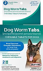 Durvet Worm Tabs for Large Breed Dogs, 45-lbs & over, 2 count