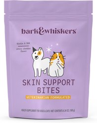 Bark and Whiskers Skin Support Cheese Flavored Supplement Bites for Adult Dogs & Cats, 6.34-oz