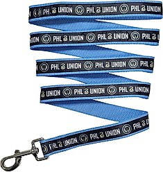 Pets First MLS Team Satin Nylon Dog Leash, Large: 6-ft long, 1-in wide, Philadelphia Union