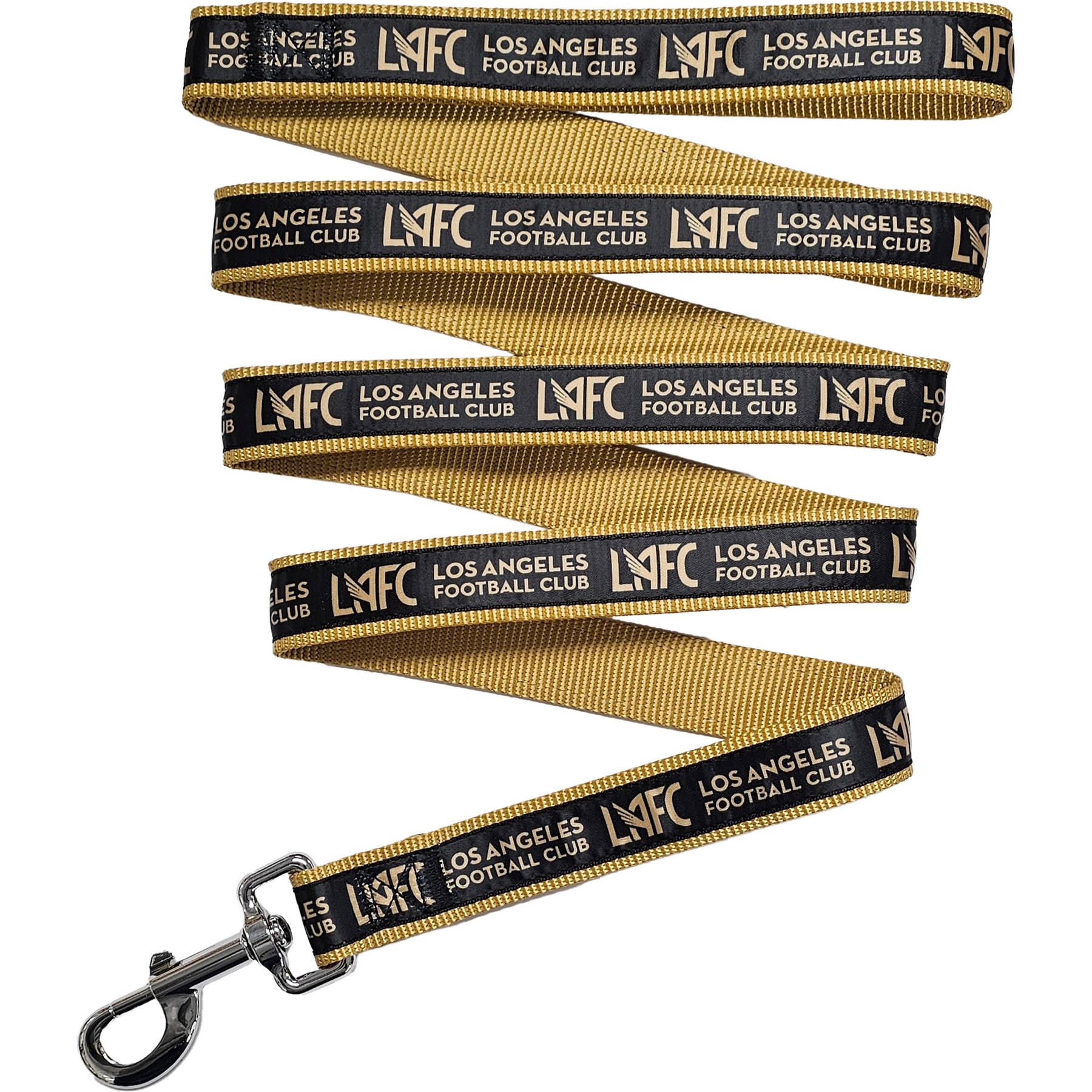 Pets First MLS Team Satin Nylon Dog Leash, Medium: 4-ft long, 5/8-in wide, Los Angeles FC