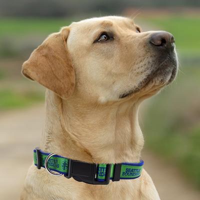 Show full view: Pets First MLS Team Satin Nylon Dog Collar, Large: 28-in neck, 1-in wide, Seattle Sounders FC slide 6 of 6