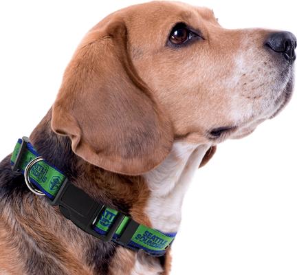 Show full view: Pets First MLS Team Satin Nylon Dog Collar, Large: 28-in neck, 1-in wide, Seattle Sounders FC slide 5 of 6