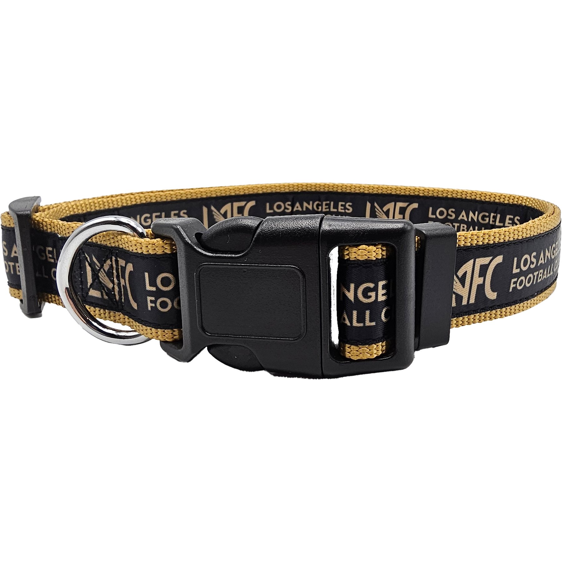 Pets First MLS Team Satin Nylon Dog Collar, Medium: 18-in neck, 1-in wide, Los Angeles FC