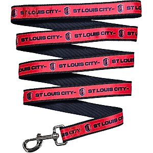 Pets First MLS Team Satin Nylon Dog Leash, Large: 6-ft long, 1-in wide, St. Louis SC