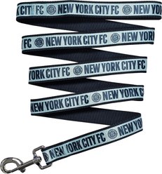 Pets First MLS Team Satin Nylon Dog Leash, Large: 6-ft long, 1-in wide, New York City FC