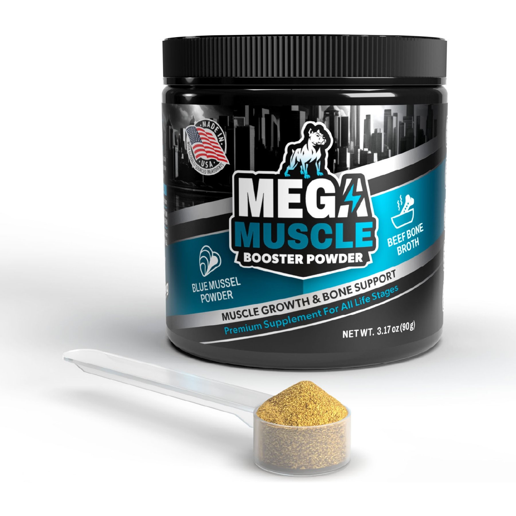 PetBeing Mega Muscle Bone Support Powder Dog Food Topper, 3.2-oz
