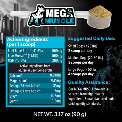 Show full view: PetBeing Mega Muscle Bone Support Powder Dog Food Topper, 3.2-oz slide 4 of 10