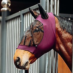 Horze Soft Stretch Horse Fly Mask, Pony, Dark Red slide 2 of 3
