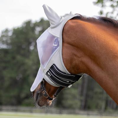 Show full view: Equinavia Algard Soft Mesh Long Nose Horse Fly Mask, Silver, Warmblood slide 2 of 5