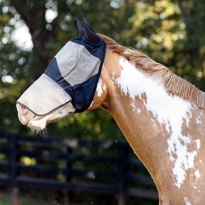 Show full view: Horze Long Nose Horse Fly Mask, Light Brown & Black, Pony slide 3 of 10