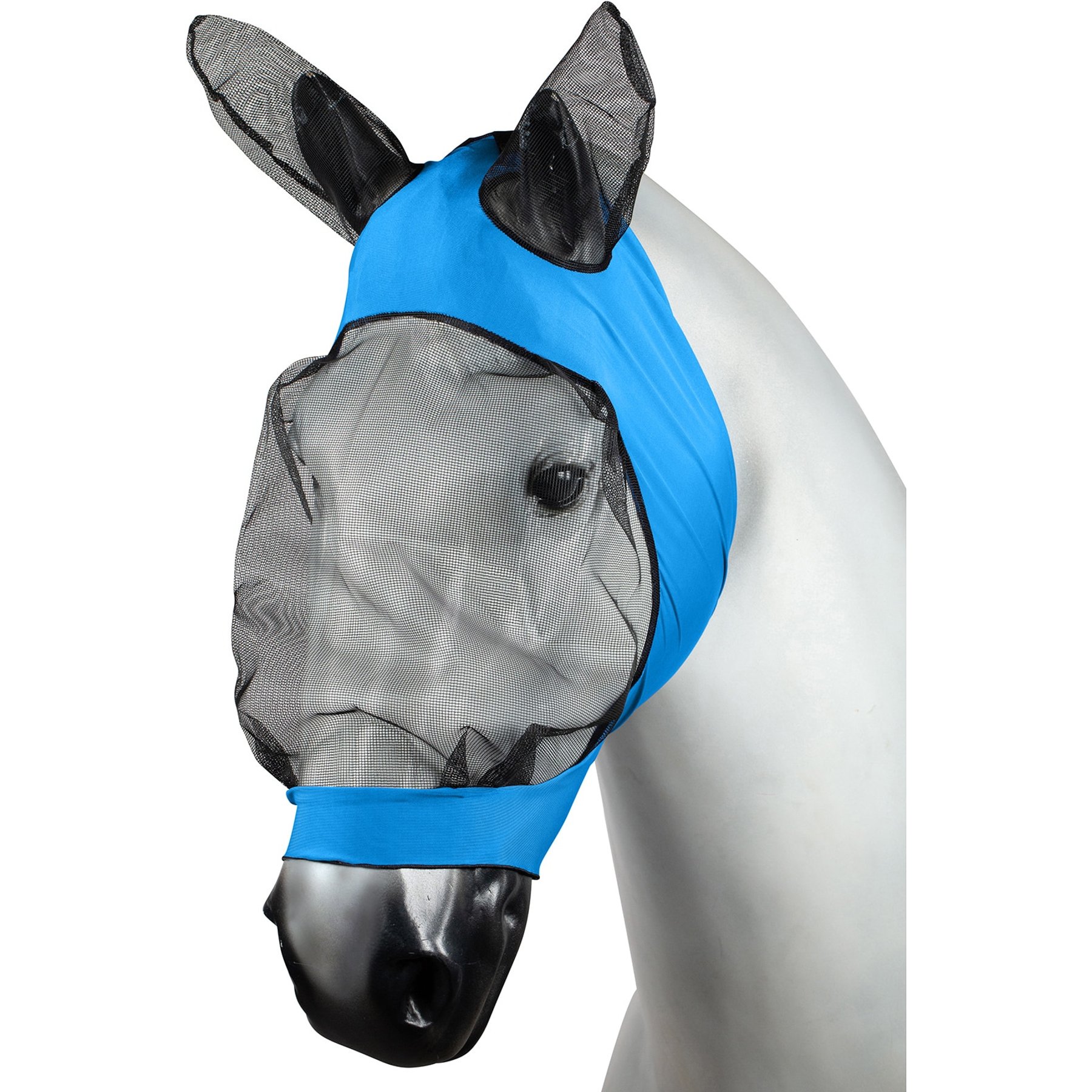Horze Soft Stretch Horse Fly Mask, Pony, Blue