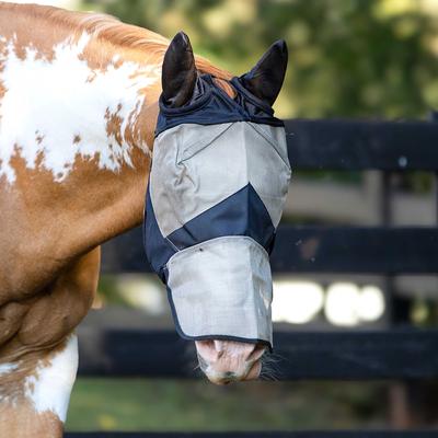 Show full view: Horze Long Nose Horse Fly Mask, Light Brown & Black, Pony slide 4 of 10