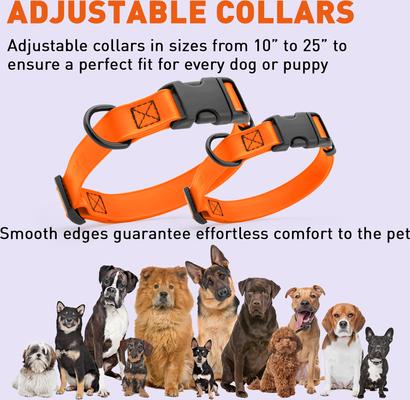 Show full view: Dogline Biothane QR Buckle Waterproof Standard Dog Collar, Hunter Orange, Large: 15 to 23-in neck, 1-in wide slide 7 of 10