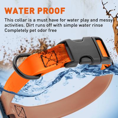 Show full view: Dogline Biothane QR Buckle Waterproof Standard Dog Collar, Hunter Orange, Large: 15 to 23-in neck, 1-in wide slide 5 of 10