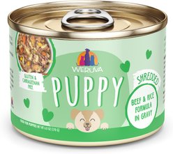 Weruva Puppy Beef & Rice Formula in Gravy Wet Dog Food, 6-oz can, case of 8