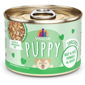 Weruva Puppy Beef & Rice Formula in Gravy Wet Dog Food, 6-oz can, case of 8