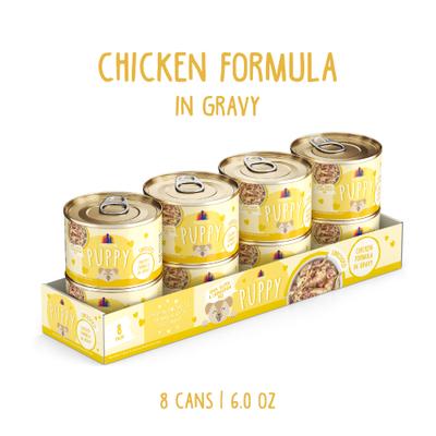 Show full view: Weruva Puppy Chicken Formula in Gravy Wet Dog Food, 6-oz can, case of 8 slide 3 of 11