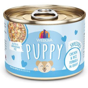 Weruva Puppy Chicken & Rice Formula in Gravy Wet Dog Food, 6-oz can, case of 8