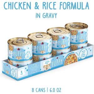 Weruva Puppy Chicken & Rice Formula in Gravy Wet Dog Food, 6-oz can, case of 8